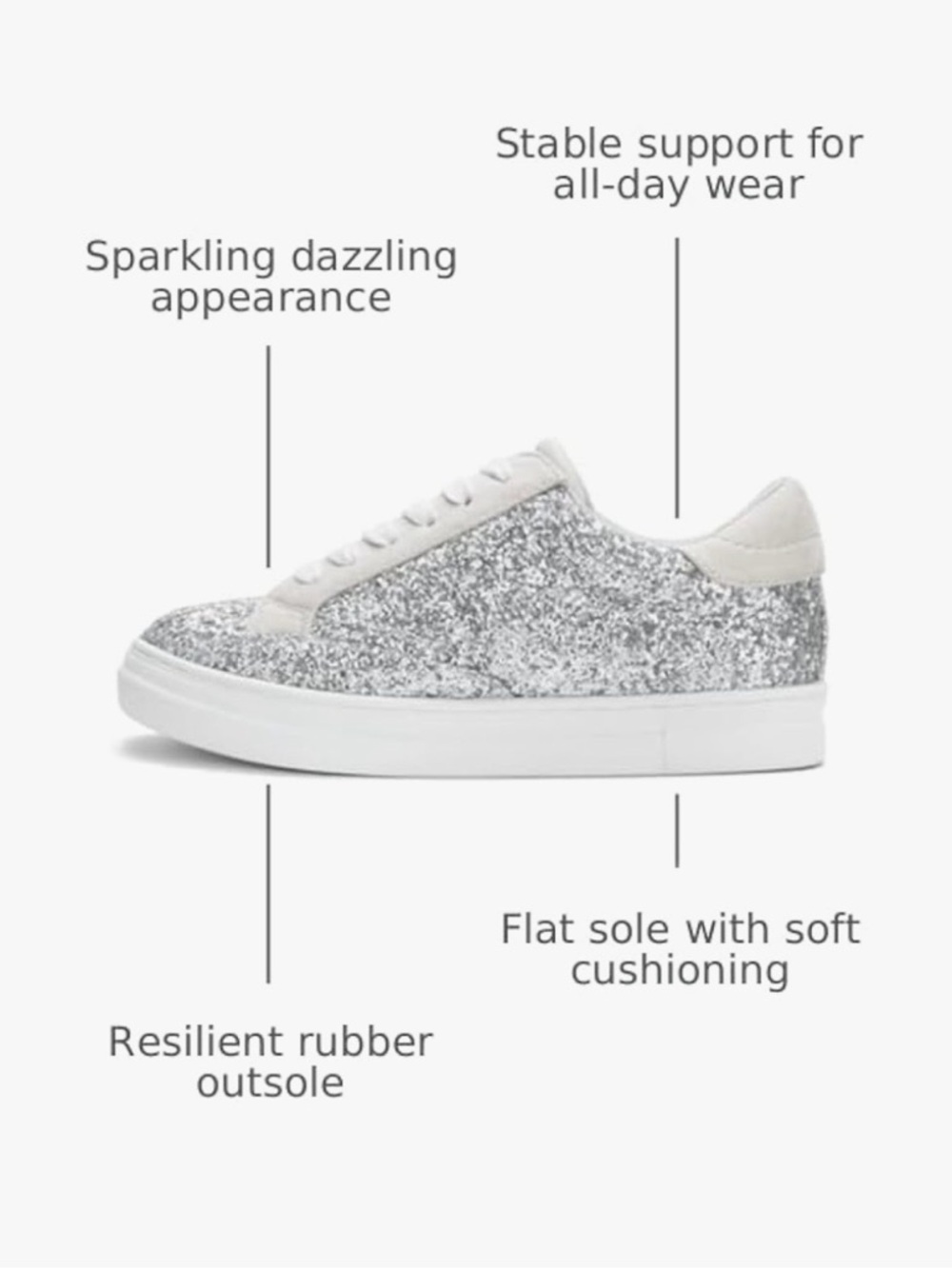 PARTY Women's Glitter Fashion Star Sneakers - Picture 2 of 8